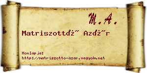 Matriszottó Azár névjegykártya